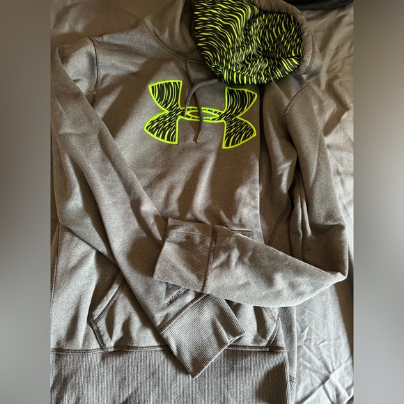 Grey with neon. Under Armour hoodie. Size medium. - Picture 2 of 5